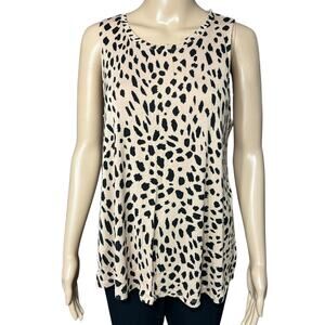 Apt 9 Womens Tank Top Animal Print Relaxed Fit Tan Black Medium